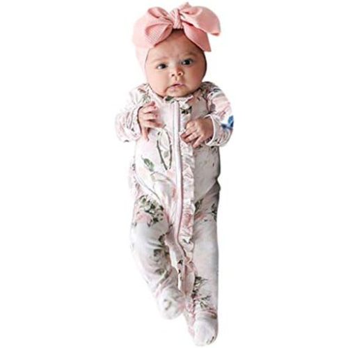 Infant Baby Girl Solid Ruffle Romper Bodysuit Jumpsuit Newborn Casual Clothes Outfit s Birthday Easter