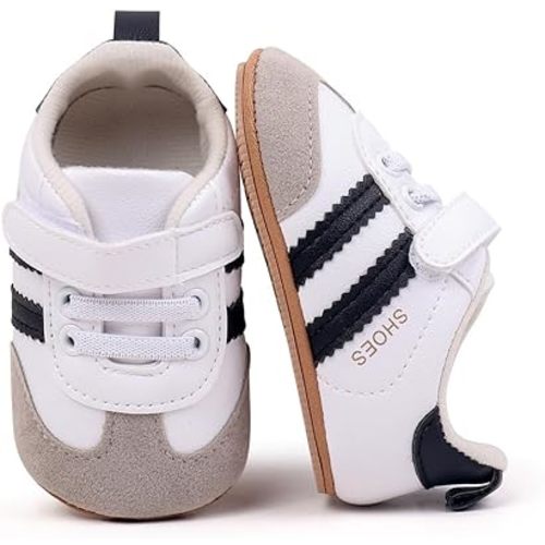 HsdsBebe Baby Boys Girls Oxford Shoes PU Leather Soft Rubber Sole Sneakers Anti-Slip Toddler Ankle Boots Infant Walking Shoes Moccasins