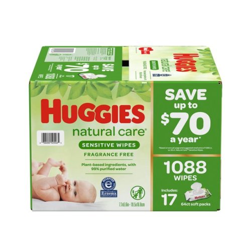 Huggies Natural Care Sensitive Baby Wipe Refill, Fragrance Free (1,088 ct.) - Huggies Natural Care Sensitive Baby Wipe Refill, Fragrance Free (1,088 ct.)