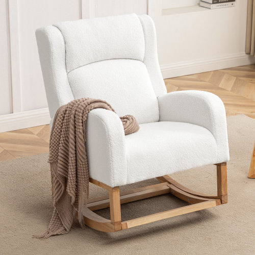 Harriet Bee 27.3" Wide Rocking Chair with Solid Wood Leg and Footrest & Reviews | Wayfair