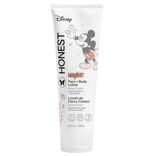 The Honest Company Moisturizing Face and Body Lotion Fast Absorbing Dermatologist Tested Hypoallergenic Disney’s Mickey Mouse Comfort Sweet Cream 8.5 fl oz
