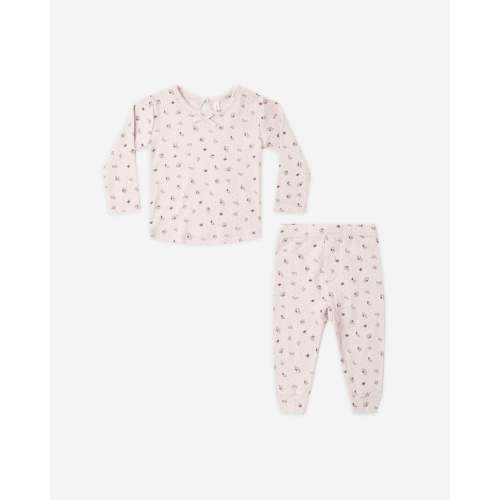 Pointelle Long Sleeve Tee + Legging Heart Ditsy – Quincy Mae