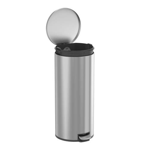 Better Homes & Gardens Kitchen Trash Can, 7.9 Gallon Stainless Steel Round Step Garbage Bin with Soft Close Lid, Silver