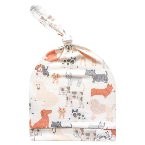 Copper Pearl Baby Beanie Hat Top Knot Stretchy Soft Rufus