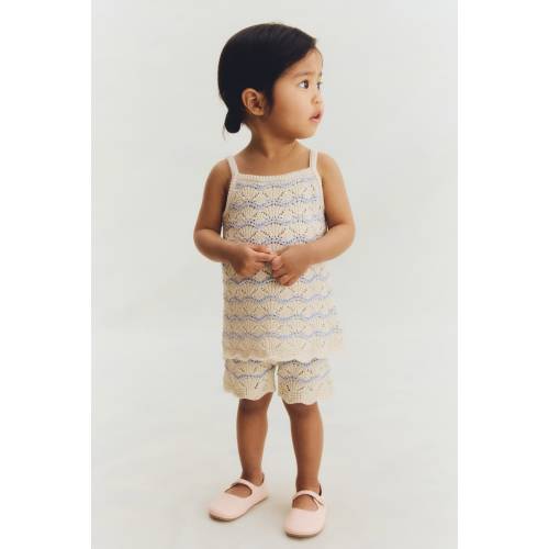 2-PIECE POINTELLE-KNIT COTTON SET