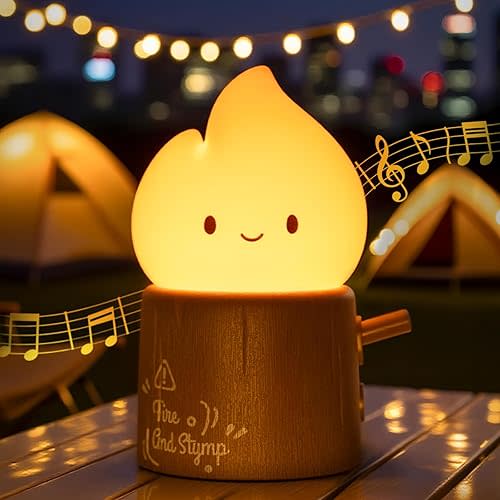 Cute Silicone Candle with White Noise - Flameless LED Candle with Timer, Flickering Candlelight & Night Light, Soothing Sound Machine for Sleep, Relaxation, Bedroom, Gifts