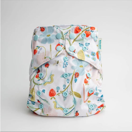 Floral: Essentials Pocket Cloth Diaper with Athletic Wicking Jersey, Grows with your Baby