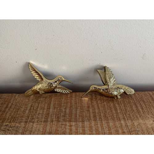 Vintage Gold Hummingbirds Homco Wall Decor set of 2