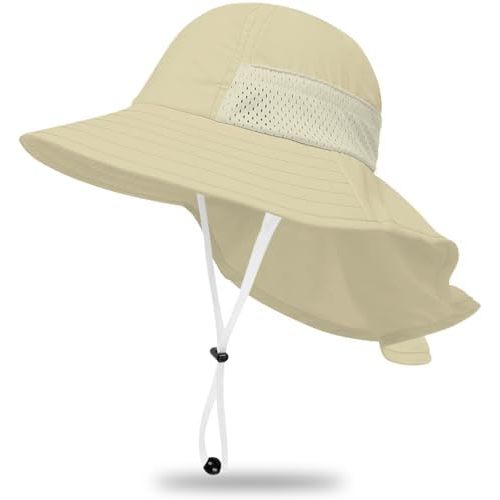 Toddler Baby Sun Hat Kids Summer Beach Essentials Adjustable Beach Hats with Bucket Wide Brim for Boys Girls Age 0-14 Years
