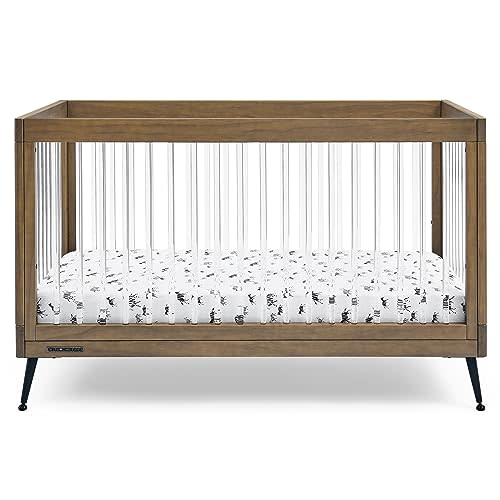 Delta Children Sloane 4-in-1 Acrylic Convertible Crib - Greenguard Gold Certified, Acorn/Matte Black