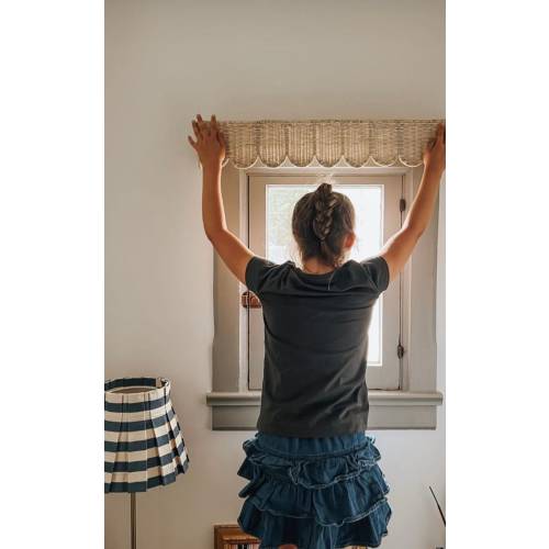 Natural Scallop Rattan Window Pelmet, Window Pelmet, Rattan Valance Made from Rattan, Natural Rattan Decoration, Natural Rattan Window Cover