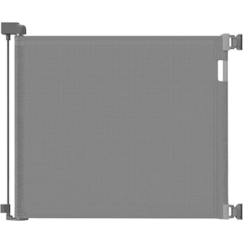 Veraste Retractable Baby Gate for Doorways and Stairs, Mesh Safety Gate for Pet, Indoor & Outdoor Use, One-Hand Operation, Easy Installation, 33.6" Tall, Expands to 55" Wide（Grey,33.6"x55"