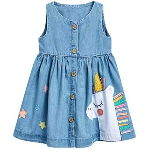 HILEELANG Little Girls Short Sleeve Dresses