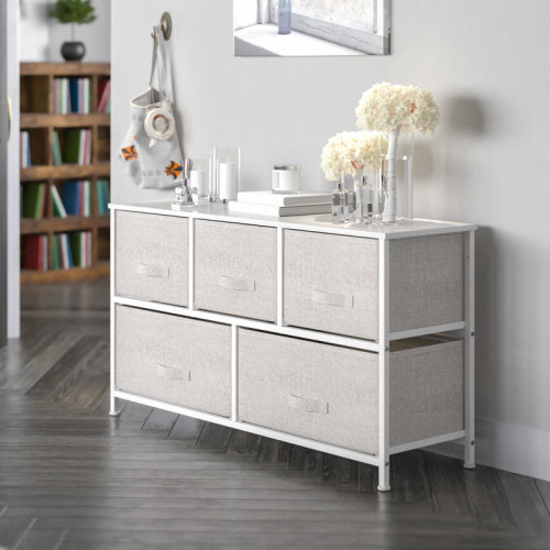 Rebrilliant Novahlee 5-Drawer Double Dresser – 39.37" Wide, Stylish & Functional Storage Organizer for Bedroom & Reviews | Wayfair