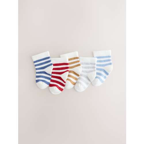 Blue/White Socks 5 pack (0mths-2yrs)