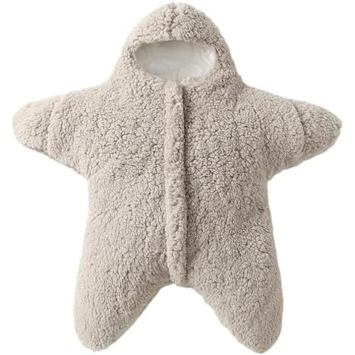 BINIDUCKLING Baby Bunting Suit Starfish Outfit for Fall & Winter Fleece Pramsuit 3-12 Months