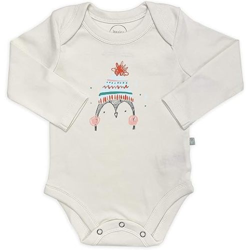Finn + Emma Organic Cotton Graphic Baby Bodysuits - Gender Neutral Onesie for 0-12 Months in Multiple Sizes and Styles