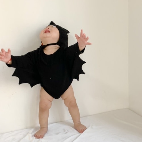 Baby Halloween Bat Hat Romper Set
