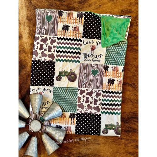 Cowkid baby Minky blanket