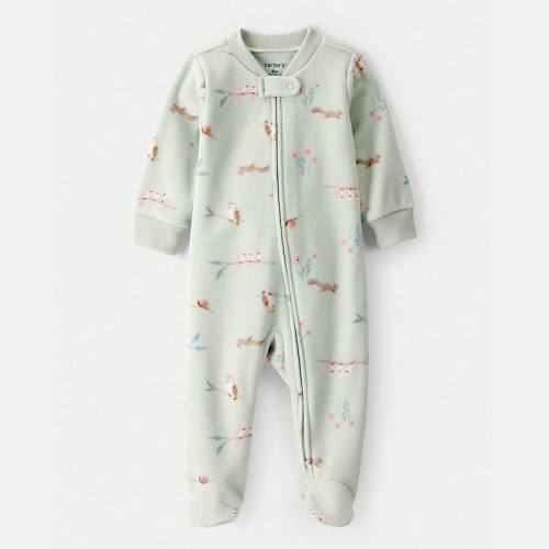 Baby Girls Carter's Squirrel Print Loose Fit Long-Sleeve Sleep & Play