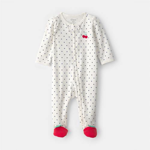 Carter's Cherry Baby Girls Dots Sleep and Play, Color: White - JCPenney
