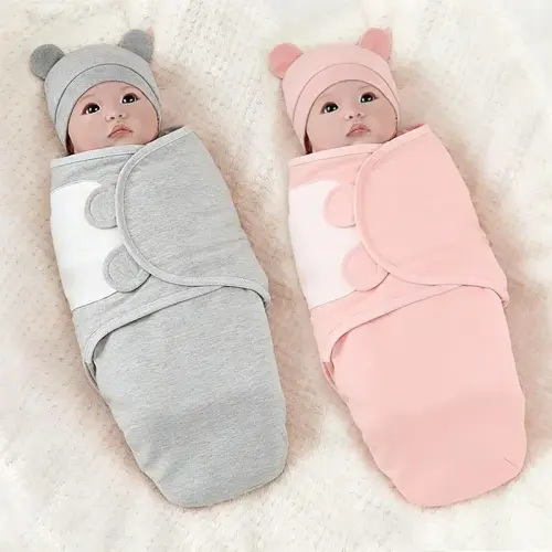 Baby Blanket Set with Hat, Soft Cute Baby Swaddle Wrap for Newborn - TikTok Shop