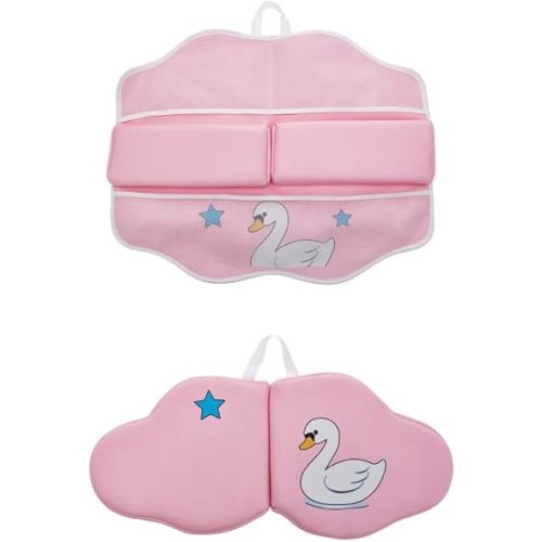 Bath Kneeler and Elbow Rest Pad Set, Bathtub Kneeling Pad with Elbow Support and Storage Pockets, Baby Bath Support Non-Slip, Machine Washable, Quick Drying for Comfortable Baby Bathing (Pink)