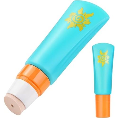 MONVIE Sunscreen Applicator, Refillable and Spill Proof Kids Sunscreen Lotion Applicator with Soft Foam Sponge For Kids, Adults & Families, Summer and Vacation 1Pcs Bule