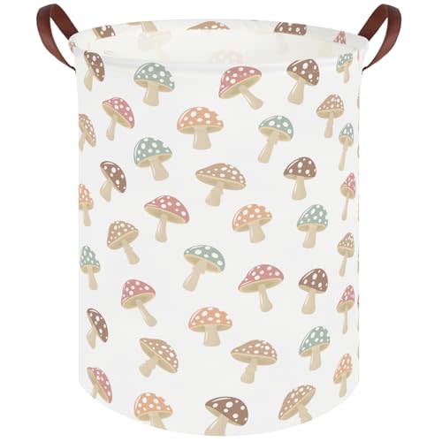 Mushroom hamper,Laundry Basket,Collapsible Canvas Waterproof Storage Bin,Nursery Hamper,Gift Baskets,baby Laundry Hampers,Room Decor(Mushroom)