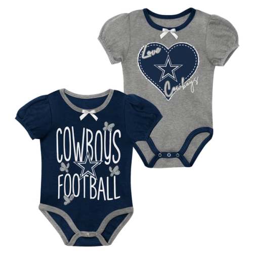 Newborn Outerstuff  Navy Dallas Cowboys Star Power Creeper Two-Piece Set