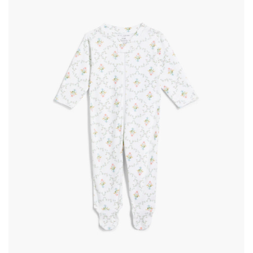 The Footie Pajama - Pastel Trellis