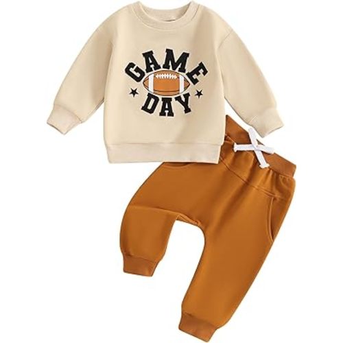 Baby Boy Fall Clothes Set Long Sleeve Letter Print Sweatshirt Pants Toddler Infant Outfits 6 12 18 24 Months 2T