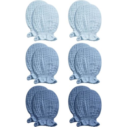 Pro Goleem Muslin Baby Mittens for Newborn, 100% Cotton No Scratch Soft Breathable Gloves for Boys and Girls 0-6 months