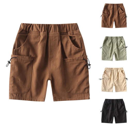 Bovxnpu Toddler Boys Girls Shorts, Boys Cotton Casual Cargo Shorts, Solid Color Five Quarter Pants Versatile Elastic Pants Hot Pants Outerwear 5 Years