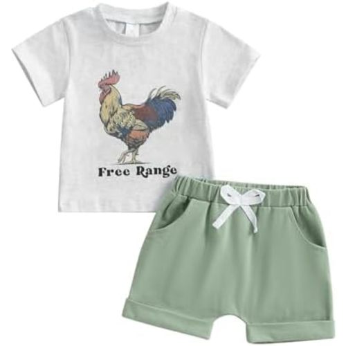 WZTYYDS Toddler Boys Summer Outfits Animal Print Short Sleeve T-Shirt and Elastic Shorts for 2 Piece Vacation Clothes Set