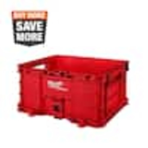Milwaukee PACKOUT 18.6 in. Tool Storage Crate Bin with Carrying Handles and 50 lbs. Weight Capacity 48-22-8440