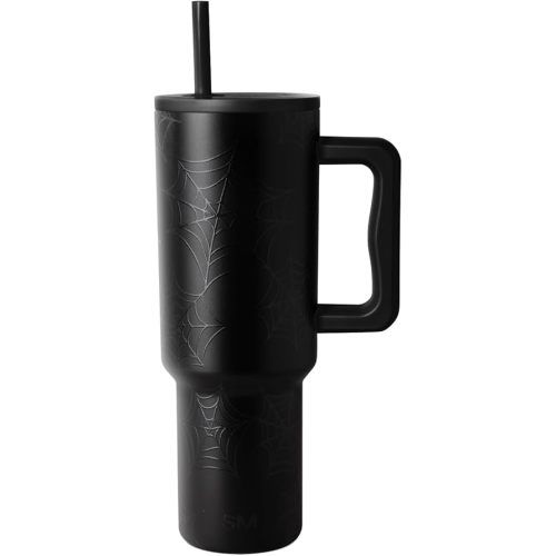 Simple Modern Halloween 40 oz Trek Tumbler with Handle and Straw Lid | Cup Holder Friendly Insulated Stainless Steel Travel Mug | Spiderwebs