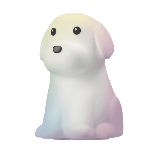 Globe Electric LED White Dog Multicolor Silicone Kids Night Light, 5.71" H x 4.65" W