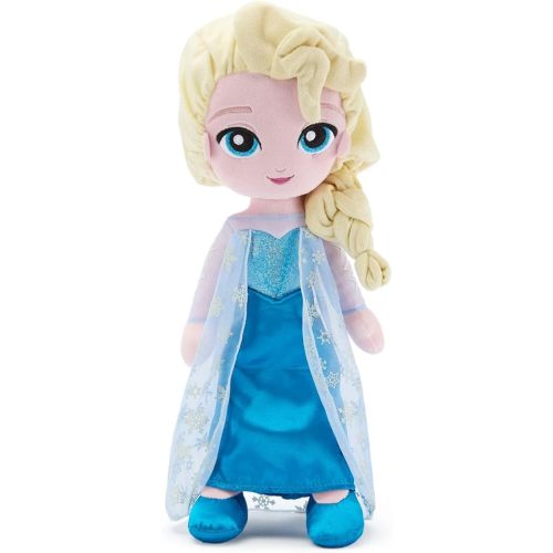 Disney Store Official Elsa Plush Doll - Princess Plush with Shimmering Snowflake Cape, Iridescent Metallic Bodice, Satin Skirt & Embroidered Features - Frozen Toys - 14 Inches