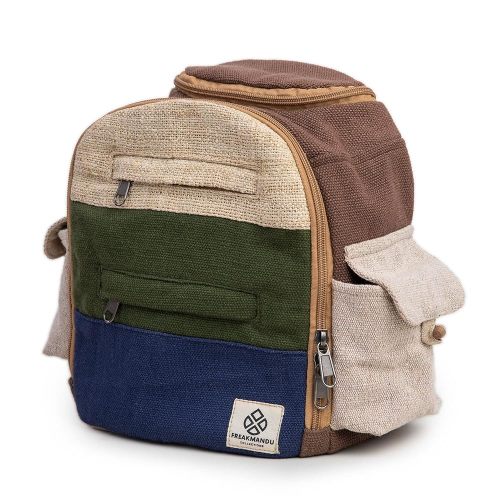 Mini Hemp Backpack Cute Multipocket Functional - Eco Friendly Unisex Rustic Bag Durable by Freakmandu