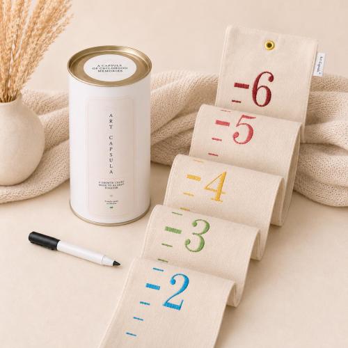 Embroidered Cotton Growth Chart, Fabric Height Ruler, Nursery Keepsake, Wall Decor