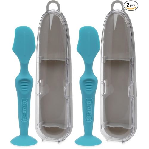 Dr. Talbot's Diaper Cream Brush for Babies - Diaper Rash Cream Applicator with Suction Base and Hygienic Case - Full Size - Aqua Blue,(Pack of 2)