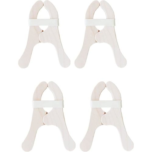 Sarah's Silks 4 Pack of Wooden Play Clips for Kids | Montessori and Waldorf Toys for Fort Building, Imaginative, and Pretend Play Maple