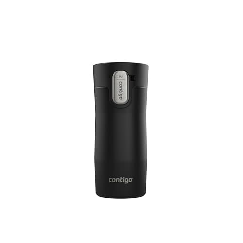 Contigo AUTOSEAL West Loop Vacuum-Insulated Stainless Steel Travel Mug with Easy-Clean Lid, 12oz, Matte Black