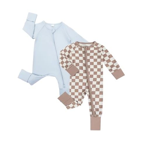 Bow Dream Bamboo Pajamas for Baby,Rayon Sleeper Romper Jumpsuit Outfit | 93% rayon derived from bamboo, 7% elastane, two-way zipper, footed and footless styles, mitten cuffs, diaper gusset