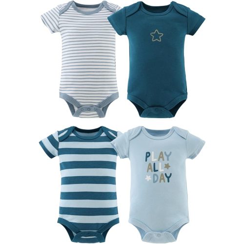The Peanutshell Baby Boy Bodysuits - Newborn to 24 Months Baby Boy Clothes, 100% Cotton Infant Outfits - Star Stripe