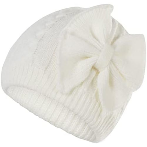 Zando Newborn Baby Girls Hats with Cute Bow Warm Baby Winter Hat Knitted Infant Hat Baby Beanies for Boys Girls 0-6 Months