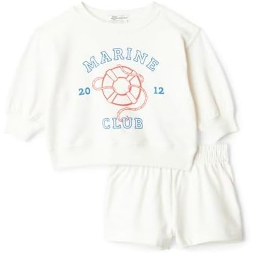 Amazon Essentials x Sofia Grainge Unisex Babies Toddlers and Kids' Sweatshirt and Shorts French Terry Play Set