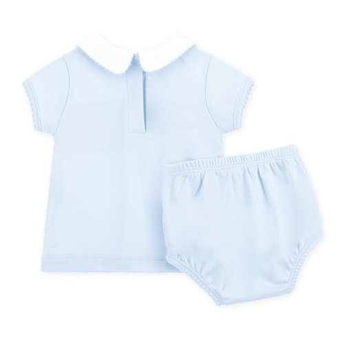 Bunny Love Classics Smocked Diaper Cover Set - Light Blue