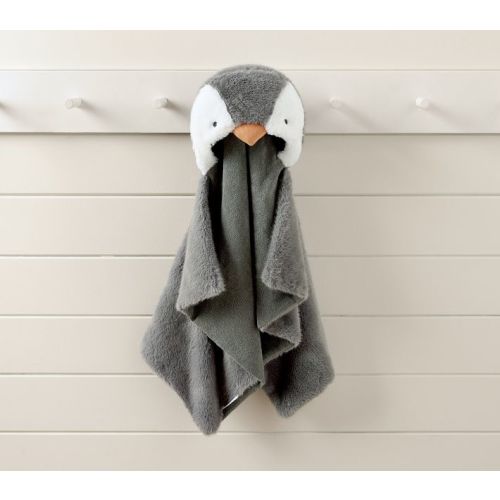 Penguin Faux Fur Baby Hooded Towel